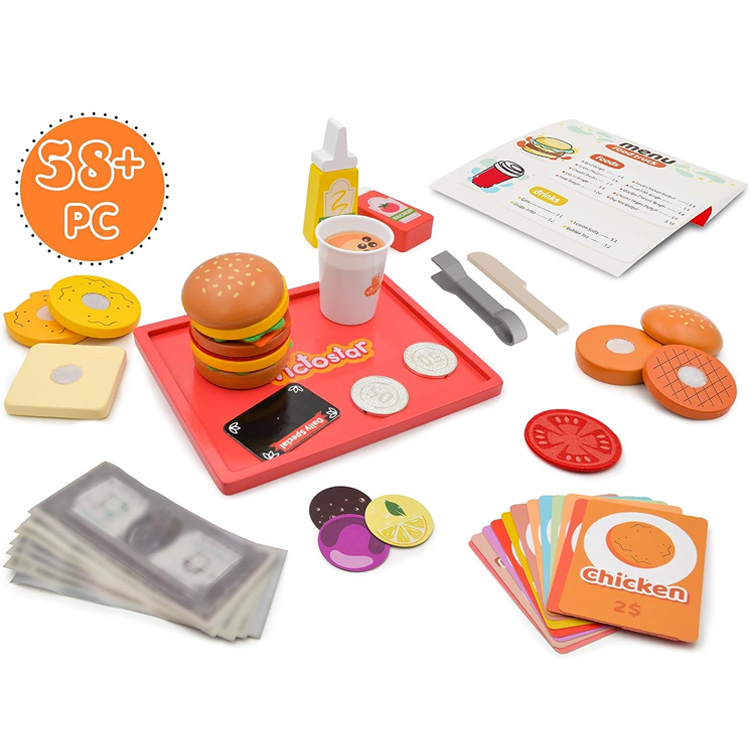 Sandwich Counter Wooden Pretend Play Store Food Toys