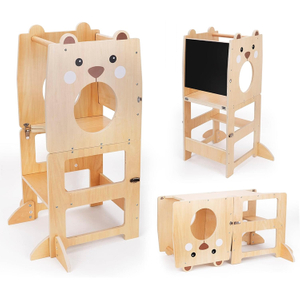 Kids Step Stool Standing Learning Tower Wooden Kitchen Helper Stool