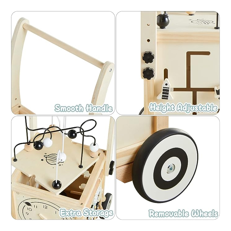 Educational Wooden Baby Walker Activity Cube