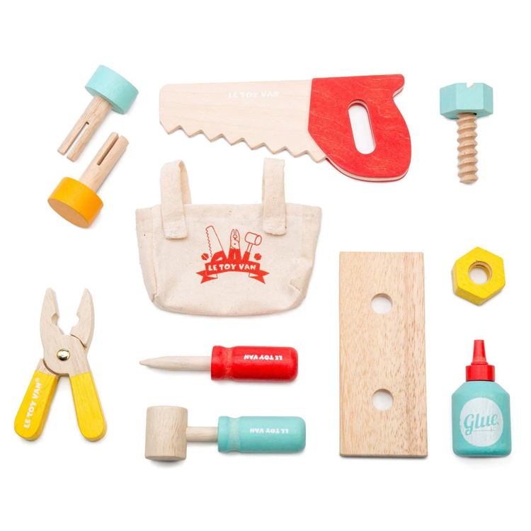 Pretend Play DIY Tool Kit Wooden Tool Box Toy for Kids