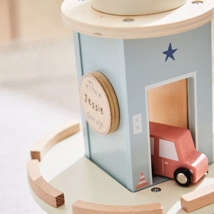 2 Floors Wooden Parking Lot Toy For Kids