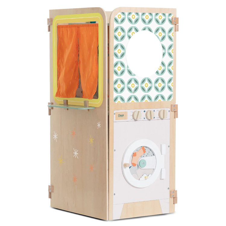 Little House Foldable Wooden Play Kitchen for Kids