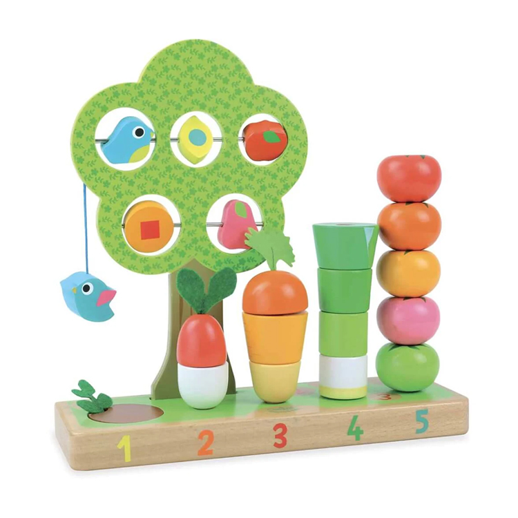 Wooden Vegetable Stacking Blocks Toy For Kids
