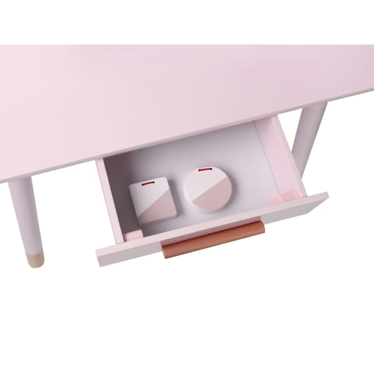 Pink Wooden Toy Dressing Table with LED Light